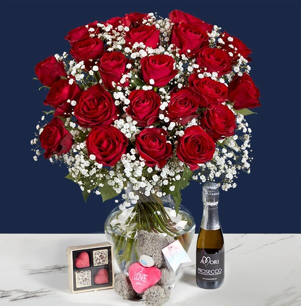 The Ultimate Valentines Two Dozen Red Roses Gift Set - £68.99 | Funky