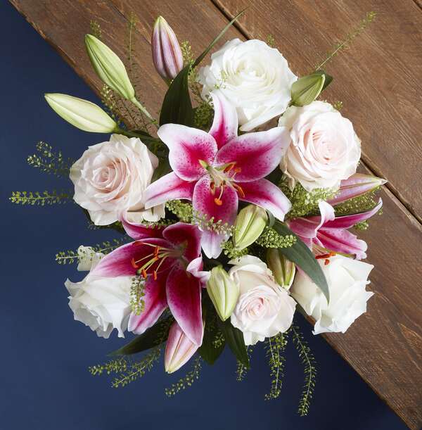 The Premium Rose and Lily Flower Bouquet - £39.99