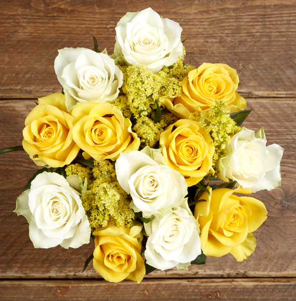 White and Yellow Rose Bouquet