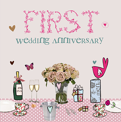 Cupcake Wellies Wedding Anniversary Card - First Funky