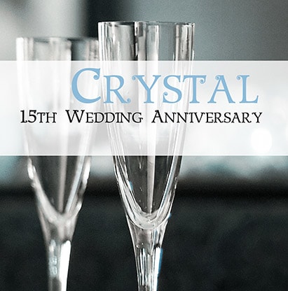 15th Wedding  Anniversary  Card  Crystal  Funky Pigeon