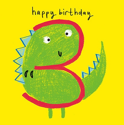 Kids Dinosaur 3rd Birthday Card Funky Pigeon