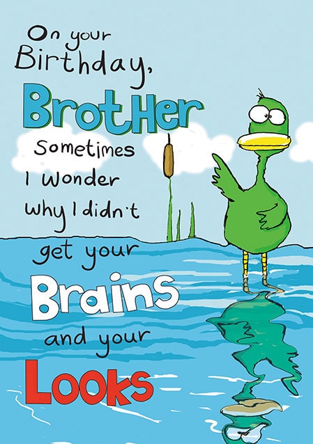 Funny Duck Brother Birthday Card Funky Pigeon