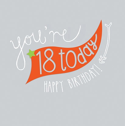 18 Today Banner Birthday Card Funky Pigeon