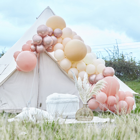 Balloon Arch - Large - Rose Gold Chrome & Nude