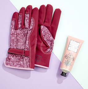 William Morris At Home Dove & Rose Gardening Gloves & Hand Cream Set