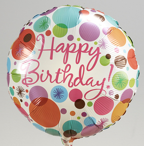 Happy Birthday Polka Dots Inflated Balloon