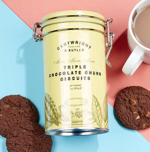 Cartwright Butler Triple Choc Chunk Biscuits In Tin Funky Pigeon