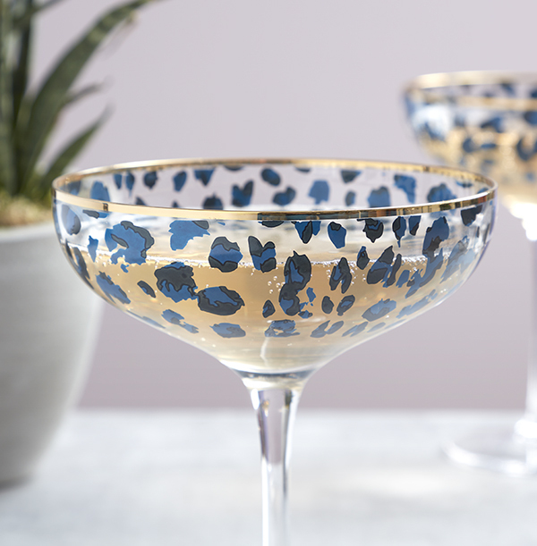 Set of 2 Leopard Cocktail Glasses Funky Pigeon