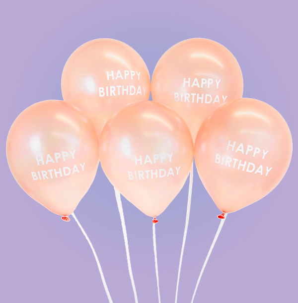 Rose Gold Happy Birthday Balloons | Funky Pigeon