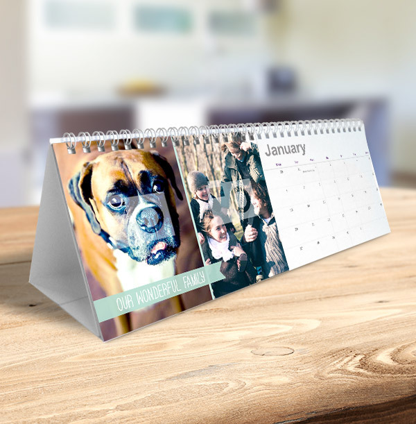 Photo Collage & Banner Text Personalised Calendar Funky Pigeon