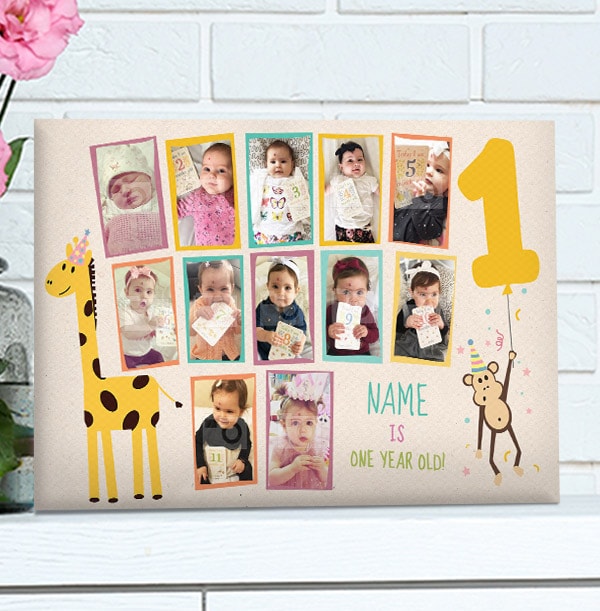 12 Month Baby Photo Canvas Landscape Funky Pigeon