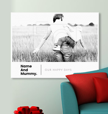 Personalised Canvas Print with Black Text - Lanscape