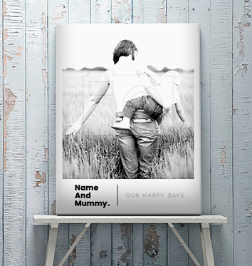 black and white personalised canvas