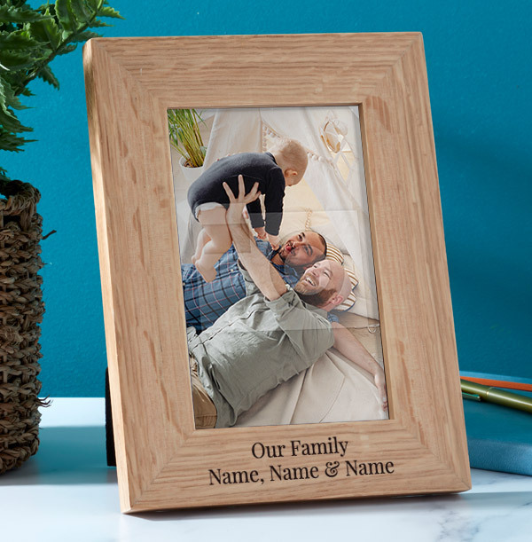 Our Family Personalised Wooden Photo Frame - Portrait