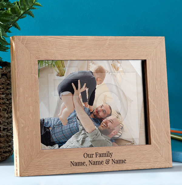 Our Family Personalised Wooden Photo Frame - Landscape