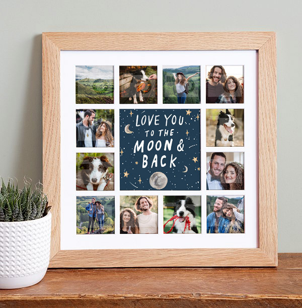 Moon and Back Valentines Collage Frame