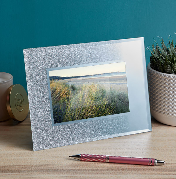 Glitter Mirror Photo Frame - Landscape