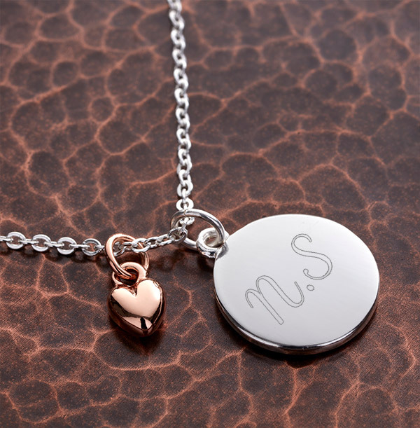 Two Initials Heart Charm Bracelet - Personalised