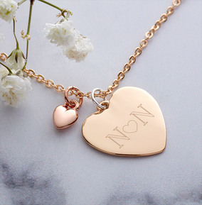 Heart Initials Love Heart Charm Bracelet - Personalised