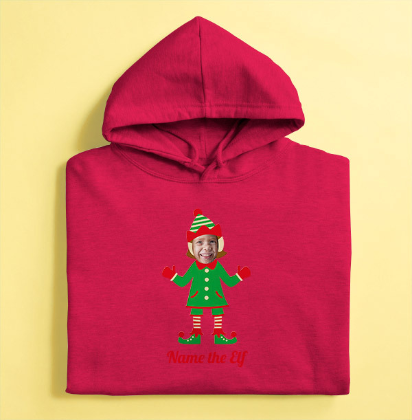 Name The Elf Personalised Hoodie