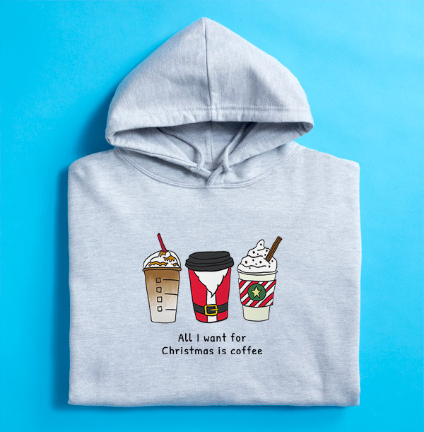 All I Want For Christmas Is Coffee Personalised Hoodie