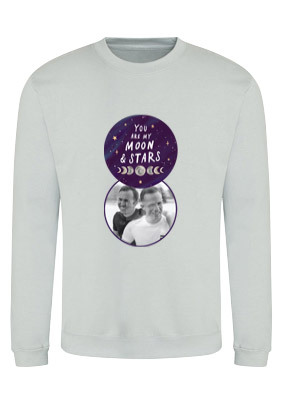 Moon and Stars Valentines Personalised Sweatshirt