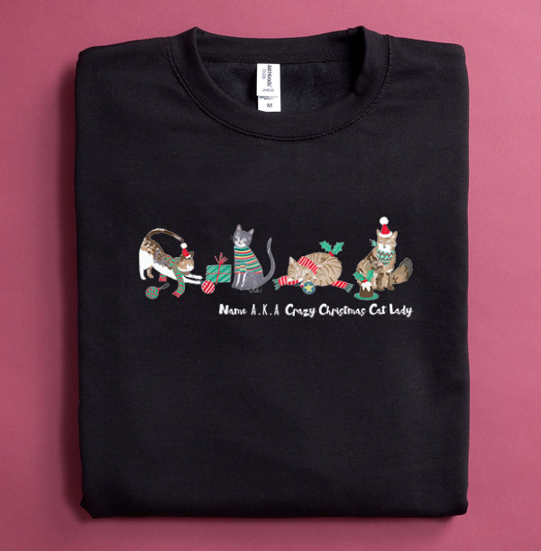 Cat Christmas Personalised Sweatshirt