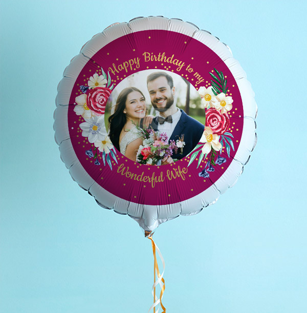 Happy Birthday Wife Photo Balloon