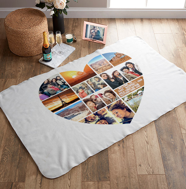 Heart Photo Upload Personalised Blanket Funky Pigeon