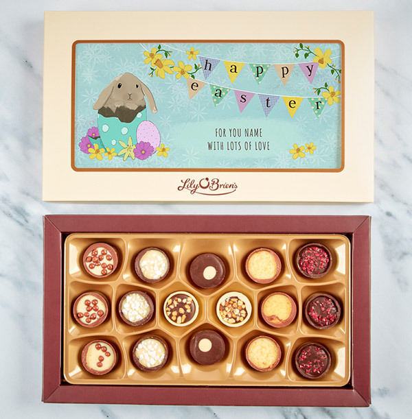 Happy Easter Personalised Chocolates Box of 18 Funky Pigeon