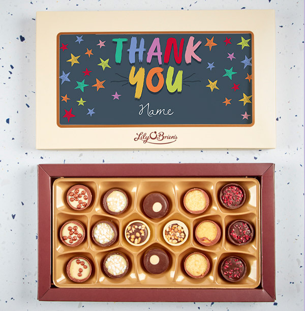 Rainbow Thank You Personalised Chocolates - 18 Box