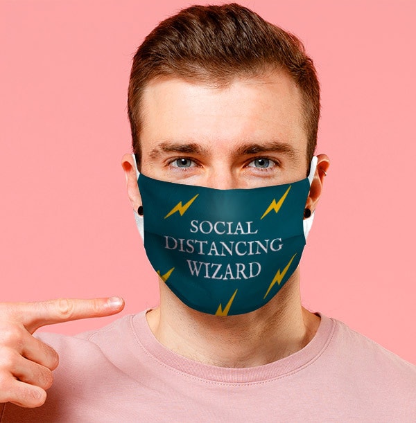 Social Distancing Wizard Personalised Face Mask