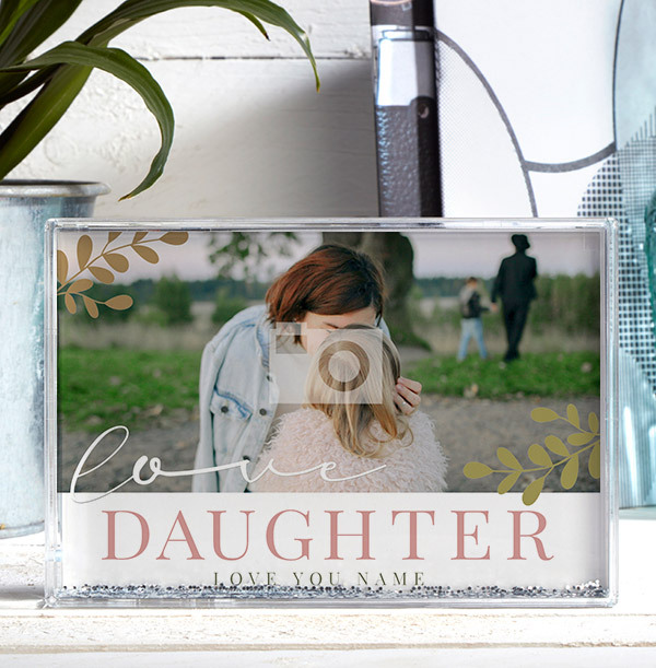 Daughter Glitter Photo Block - Landscape