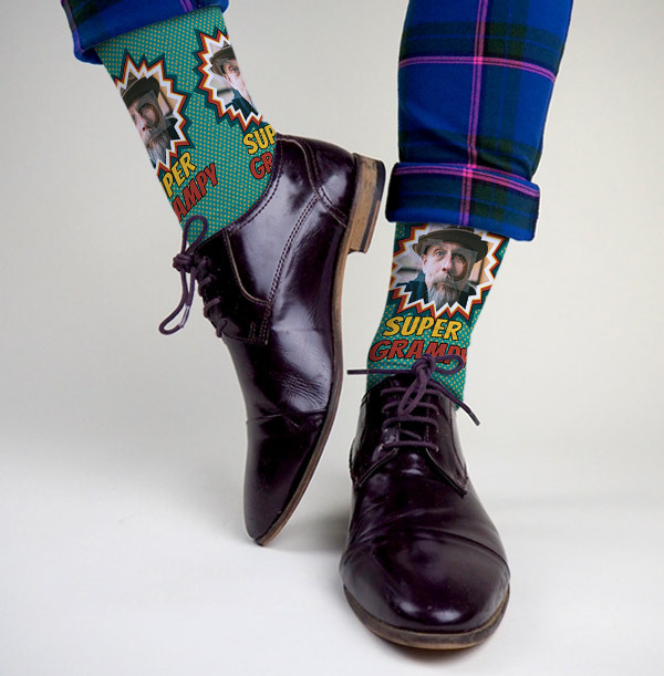 Super Grampy Photo Upload Socks