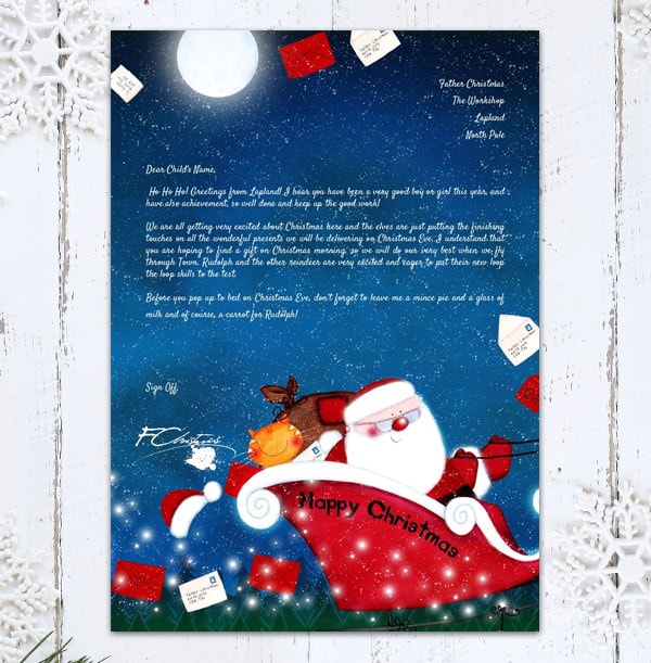 Personalised Letter To Santa - Sleigh Ride