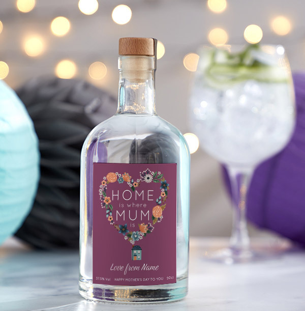 Home Is Where Mum Is Personalised Gin