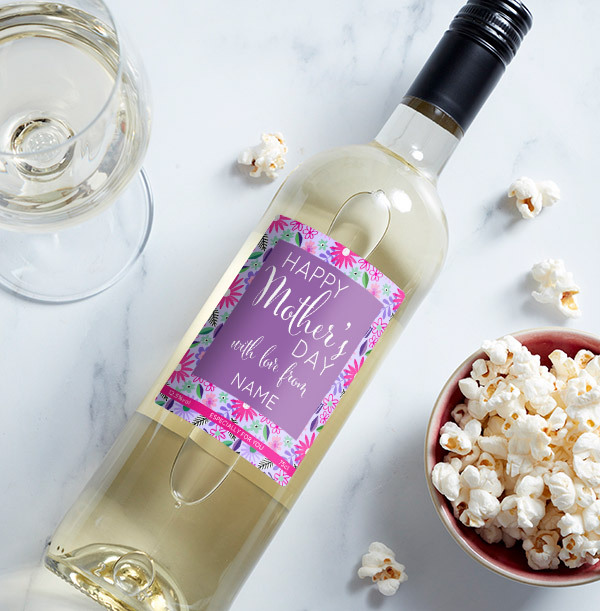 Happy Mothers Day Personalised White Wine