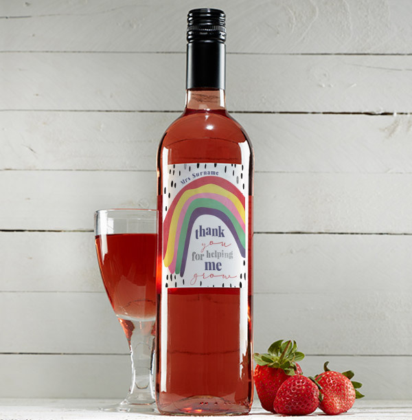 Thank You for helping me Grow Rose Wine - Personalised