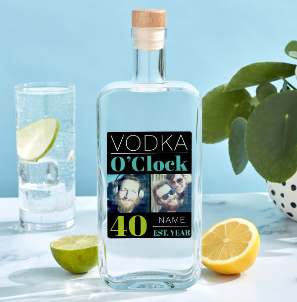 Personalised 40th Birthday Vodka - Multi Photo Upload
