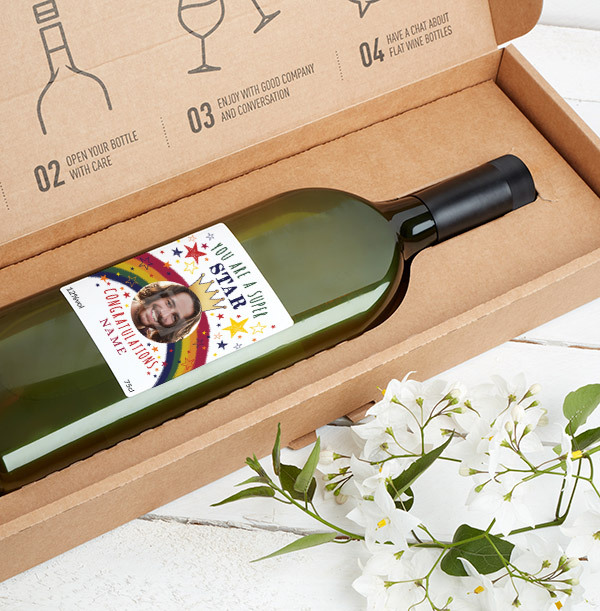 Congratulations Photo Upload Letterbox Wine - Sauvignon Blanc