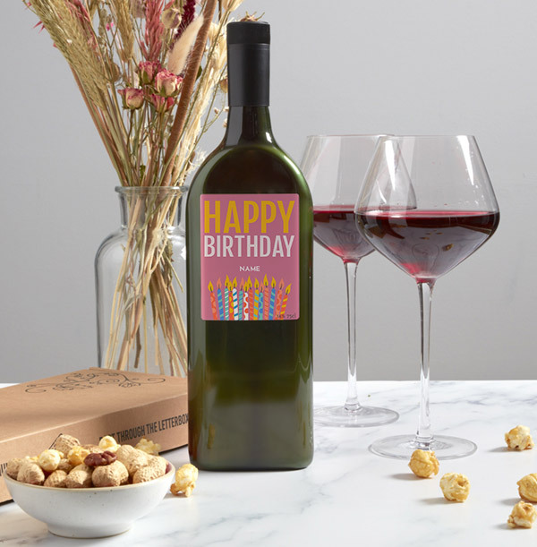 Happy Birthday Personalised Letterbox Wine - Tempranillo