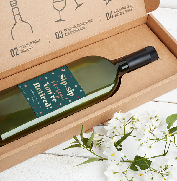 Hooray! Retirement Personalised Letterbox Wine - Sauvignon Blanc