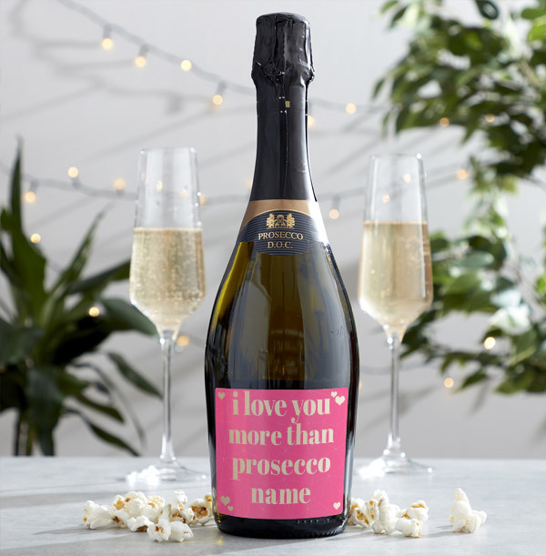 Pink Love You More Than Prosecco Personalised Bottle | Funky Pigeon