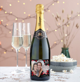 Love You Valentines Photo Upload Champagne
