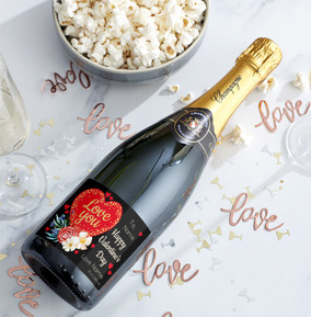 Happy Valentines Personalised Champagne