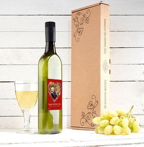 Happy Valentines Personalised Photo Upload Letterbox Wine - Sauvignon Blanc