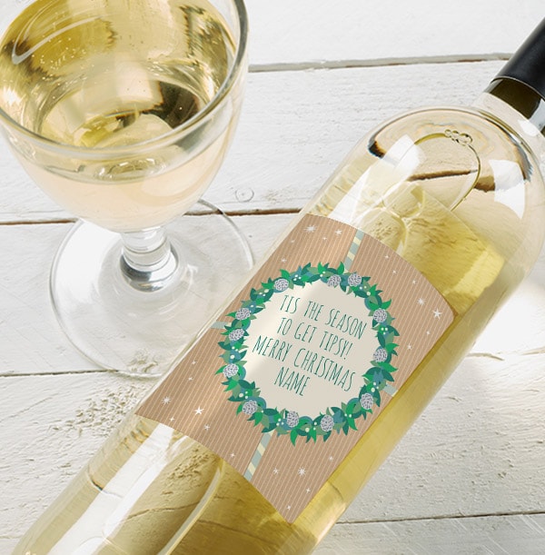 Tis the Season Personalised White Wine Bottle