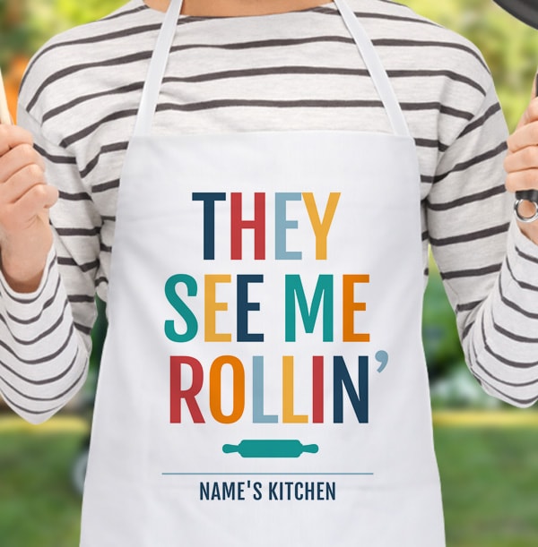 They See Me Rollin' Personalised Apron