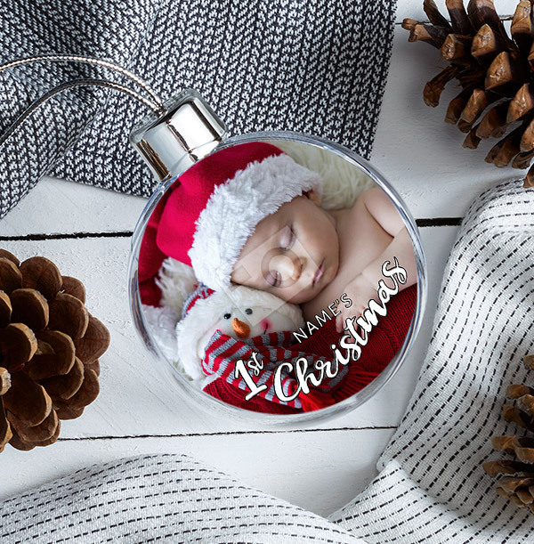 Baby's 1st Christmas Photo Bauble